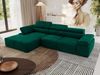 Mks Möbel 'RILASSO' Ecksofa, mit Relax-funktion, Elektrisch verstellbarer Sitz, L-förmige Ecke mit Armlehnen, Wellenfeder, Dunkelgrün, Velours, links Bild 4