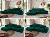 Mks Möbel 'RILASSO' Ecksofa, mit Relax-funktion, Elektrisch verstellbarer Sitz, L-förmige Ecke mit Armlehnen, Wellenfeder, Dunkelgrün, Velours, links Bild 2