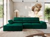 Mks Möbel 'RILASSO' Ecksofa, mit Relax-funktion, Elektrisch verstellbarer Sitz, L-förmige Ecke mit Armlehnen, Wellenfeder, Dunkelgrün, Velours, links Bild 3