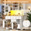 Odikalo Küchenbuffet Küchenschrank Buffetschrank mit LED & USB (mit USB-Anschlüssen und Steckdosen,Sideboard mit LED-Lichtleiste, Aufbewahrungsschrank mit Snackregaltüren, Mülleimer können installiert werden) Bild 4