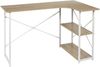 HOME DECO FACTORY HD7108 – Schreibtisch Job weiß – Arbeitstisch – integriertes Regal, Metall, 120 x 74 x 74 cm Bild 1