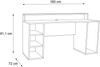 Gamingtisch >TEZAUR< 5 Fächer, 2 Böden, Ablage, schwarz - 160x91,1x72cm (B/H/T) Bild 5