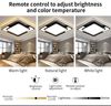 style home Deckenleuchte LED Deckenlampe dimmbar mit Fernbedienung, 90W-Ø42cm, Warmweiß bis Kaltweiß 3000K-6000K, quadratisch 42x6 cm, Schwarz, für Wohnzimmer Büro Bild 4