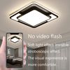 style home Deckenleuchte LED Deckenlampe dimmbar mit Fernbedienung, 90W-Ø42cm, Warmweiß bis Kaltweiß 3000K-6000K, quadratisch 42x6 cm, Schwarz, für Wohnzimmer Büro Bild 2
