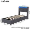 REDOM Polsterbett Hydraulisches Bett mit LED-Beleuchtung & USB-Ladestation (Funktionsbett, 2-tlg, 90x200 cm, inkl. Stauraum, Kopfteilregal & Samtbezug), Für ein komfortables und praktisches Schlafambiente(mit 1 Matratze) Bild 4