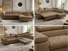MKS Möbel 'Pablo L-Form' Ecksofa mit Schlaffunktion, verstellbare Kopfstützen, Braun, Schenille glatt, T25 Topper, Rechts Bild 2