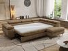 MKS Möbel 'Pablo L-Form' Ecksofa mit Schlaffunktion, verstellbare Kopfstützen, Braun, Schenille glatt, T25 Topper, Rechts Bild 4
