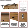 Wandgarderobe HWC-N78, 2 Kleiderstangen 4 Haken, skandinavischer Stil Metall Holz Melamin MVG 20x80x27cm ~ dunkelbraun Bild 2
