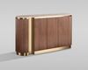 Livin Hill Stilig ST917D Kommode, MDF, Walnussfurnier, Travertin, Edelstahl, 88 x 40 x 158 cm Bild 2