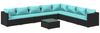 vidaXL 9-tlg. Garten-Lounge-Set mit Kissen Poly Rattan Schwarz 3101777 Bild 2