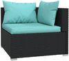 vidaXL 9-tlg. Garten-Lounge-Set mit Kissen Poly Rattan Schwarz 3101777 Bild 3