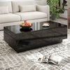 Ulife Couchtisch Moderner Couchtisch Hochglanz Schwarz mit Schubladen (1-St), Rechteckig, großes Stauraum, Schiebefach, pflegeleicht, stilvoll Bild 3