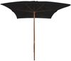 vidaXL Sonnenschirm mit Holz-Mast 200x300 cm Schwarz 313760 Bild 2