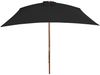 vidaXL Sonnenschirm mit Holz-Mast 200x300 cm Schwarz 313760 Bild 3