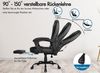 Ergonomischer Bürostuhl Leder Schwarz Massage Lordosenstütze Bild 4