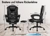 Ergonomischer Bürostuhl Leder Schwarz Massage Lordosenstütze Bild 2