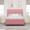 vidaXL Boxspringbett mit LED-Lichtleisten Rosa 140 x 200 cm Samt 3343873 Bild 4