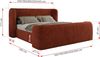 Polsterbett mit Lattenrost, Doppelbett für Schlafzimmer, Gepolstertes Kopfteil, Pocket matratze Härtegrad H3/H4 - EMORA CLASSIC DUO - 200 x 200 cm - Orange Stoff - VIRE - LUX Bild 4