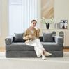 Modulares Sofa 198 x 79 x 60 cm mit Chenille-Bezug, Seitentaschen und rutschfester Unterseite Bild 5