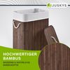 Juskys Bambus Wäschekorb Curly mit Deckel – Wäschesammler 72 Liter – Stoff Wäschesack herausnehmbar & waschbar – Wäschetonne mit Griffen – braun Bild 5