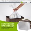 Juskys Bambus Wäschekorb Curly mit Deckel – Wäschesammler 72 Liter – Stoff Wäschesack herausnehmbar & waschbar – Wäschetonne mit Griffen – braun Bild 4