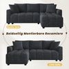 Merax 3-Sitzer Sofa, wandelbares L-förmiges Ecksofa, Chenille Stoff, 1 Teile, Sofa mit 2 Zierkissen, für Wohnzimmer und Wohnung, Beige/Grau Bild 4