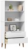 Bücherregal | Standregal Weiß 85x35x170,5 cm Massivholz Kiefer Bild 3