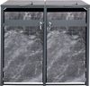 2er Mülltonnenverkleidung HWC-J82, Mülltonnenbox, erweiterbar, Metall 50kg, anthrazit ~ Marmor-Optik dunkel Bild 5