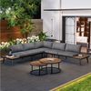 Merax Gartenlounge-Set aus Akazienholz für 6 Personen, Gartenmöbel set mit Stahlrahmen, (6-tlg), Balkonmöbel Set, Sitzgruppe, Garten-Garnitur mit Kissen, Lounge-Set Bild 5