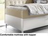 MEBLINI Kinderbett mit Bettkasten FILIPPO 3 80x200 Rechts - H3/Beige Samt Gepolstert Einzelbett mit Matratze - Polsterbett mit Stauraum - Bett mit Kopfteil – Stauraumbett Bild 4