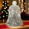 formano LED Dekolicht Glas-Glocke Weihnachten Frosty Sterne 22 cm mit Timer Winter Deko, LED fest integriert Bild 2