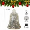 formano LED Dekolicht Glas-Glocke Weihnachten Frosty Sterne 22 cm mit Timer Winter Deko, LED fest integriert Bild 3