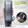 FULDENT Trinkflasche 1L Sport Wasserflasche BPA Frei rutschfest Gummi Grip Grau Bild 2
