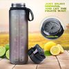 FULDENT Trinkflasche 1L Sport Wasserflasche BPA Frei rutschfest Gummi Grip Grau Bild 4