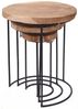Home Styling Collection, 3x Tisch aus natürlichem Teakholz - rund, Kaffee, Design Bild 4