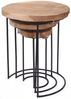 Home Styling Collection, 3x Tisch aus natürlichem Teakholz - rund, Kaffee, Design Bild 5