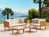 Beliani 'BARATTI' Lounge Set mit Tisch Ecksofa, Akazienholz Helles Beige Bild 3