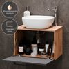 Planetmöbel Badmöbel-Set Astra, (Badezimmer Möbel im modernen Design, 3-St), Waschtisch und Waschbecken weiß mit Spiegel Bild 3