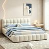 Simurq Polsterbett Bett 140x200 cm Doppelbett Modernes Futonbett, Leinen Stoff (ohne Matratze), Bubble Bett Mit Lattenrost Bild 2