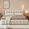 Simurq Polsterbett Bett 140x200 cm Doppelbett Modernes Futonbett, Leinen Stoff (ohne Matratze), Bubble Bett Mit Lattenrost Bild 3