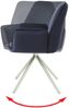 Mendler 'HWC-G67' 6er-Set Esszimmerstuhl mit Armlehne, drehbar mit Auto-Position, Anthrazit-Blau, Silber Bild 4