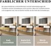 TV-Schrank, Modern, Verstellbare Länge, Modulares 2-teiliges Design, Holzoptik + Weiß matt, Schwarze Metallbeine, Multifunktionales Wohnzimmermöbel Bild 5
