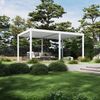 Weide E-Deluxe | elektrische Pergola mit LED | Voll Aluminium | 3,6 x 5,3 M | motorisiertes Lamellendach weiß Bild 3