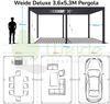Weide E-Deluxe | elektrische Pergola mit LED | Voll Aluminium | 3,6 x 5,3 M | motorisiertes Lamellendach weiß Bild 4