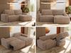 L-förmiges Ecksofa mit Armlehnen, Schlaffunktion und losen Kissen - BELLUNO - rechts - Braun Cord Bild 2