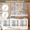 Schminktisch mit LED-Beleuchtung & Spiegel, 110 x 40 x 151 cm, Weiß Bild 3