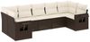 vidaXL 7-tlg. Garten-Sofagarnitur mit Kissen Braun Poly Rattan 3220592 Bild 2