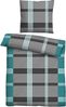 Traumhaft schlafen - Castell - Markenbettwäsche Baumwoll Renforce Bettwäsche 0040563 KARO-STREIFEN, türkis, 1x 155x220 cm + 1x 80x80 cm Bild 2