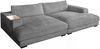 KAWOLA Big Sofa MADELINE mit Holztablett natur für Armlehne Cord grau 85 x 170 x 290 cm Bild 3