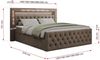 Boxspringbett, Stauraumbett mit Bettkasten, LED - GOLD-9 - 120x200cm - Braun Velours - H3 Bild 5